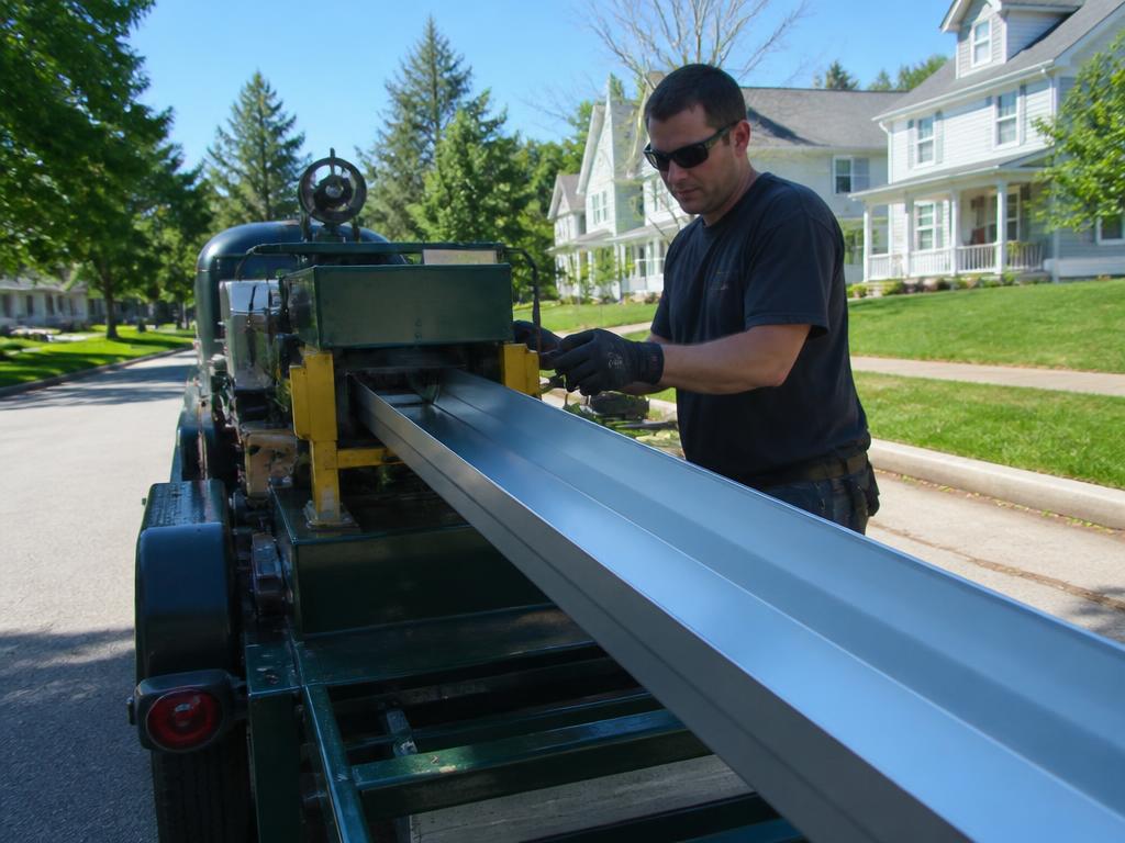 Gutters project — On-site seamless gutter forming — Boston, MA