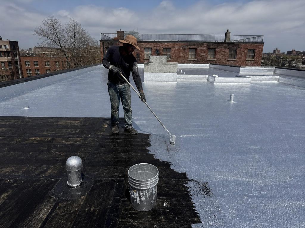 Roofing project near Roxbury, MA — Flat roof coating — Roxbury, MA