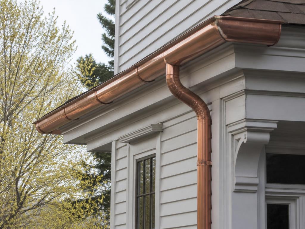 Copper Half-Round Gutters — Gutters project in South Boston, MA by Always On Top Roofing