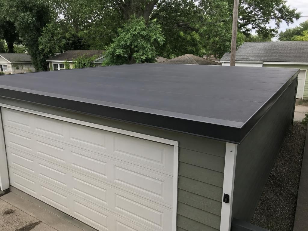 Garage Flat Rubber Roof — Roofing project in South Boston, MA by Always On Top Roofing